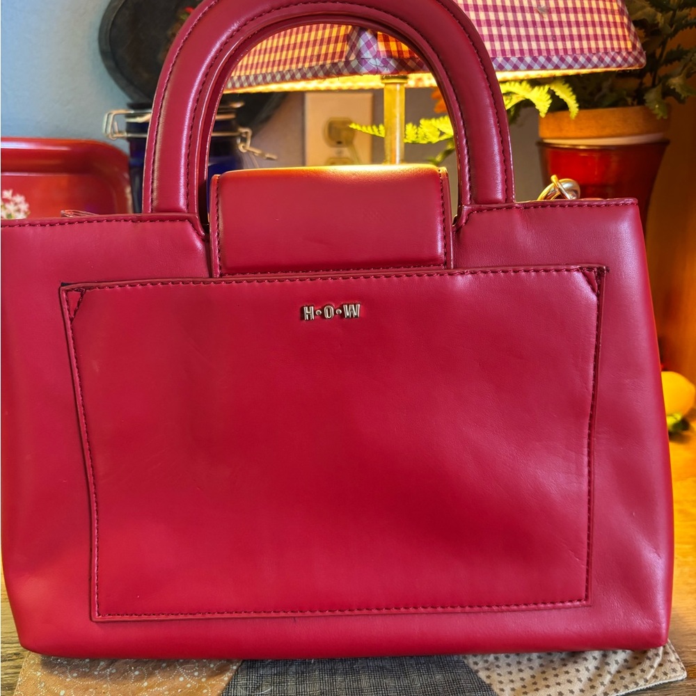 House Of Want/ New York Red Vegan Shoulder Bag